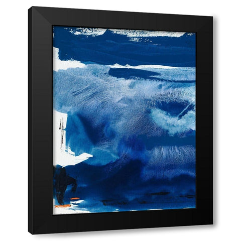 Custom Blue Amore III Black Modern Wood Framed Art Print with Double Matting by Jasper, Sisa