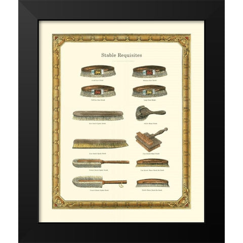 Stable Requisites Black Modern Wood Framed Art Print by Vision Studio