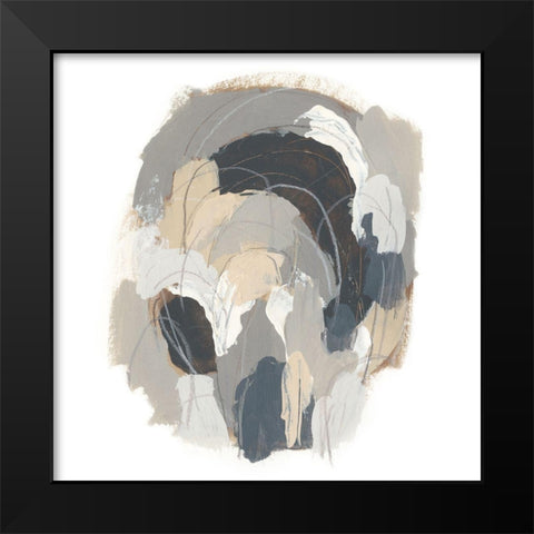 Neutral Vortex I Black Modern Wood Framed Art Print by Vess, June Erica