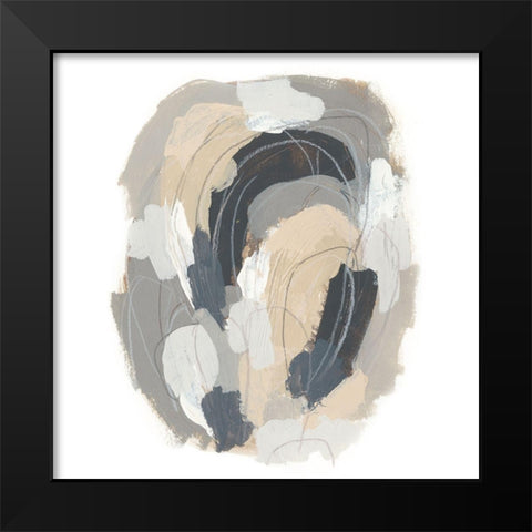 Neutral Vortex III Black Modern Wood Framed Art Print by Vess, June Erica