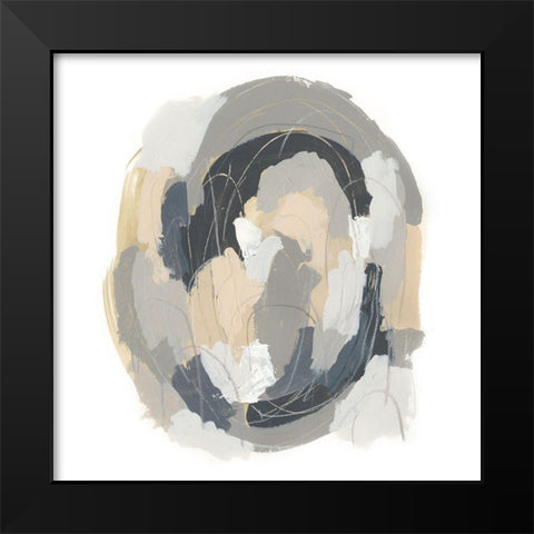 Neutral Vortex IV Black Modern Wood Framed Art Print by Vess, June Erica