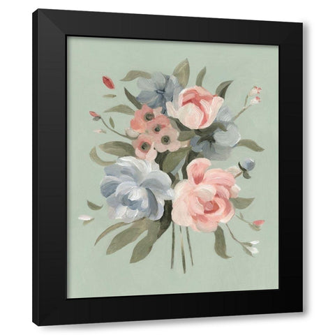 Pastel Bouquet II Black Modern Wood Framed Art Print with Double Matting by Scarvey, Emma