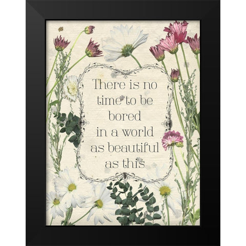 Pressed Floral Quote I Black Modern Wood Framed Art Print by Popp, Grace