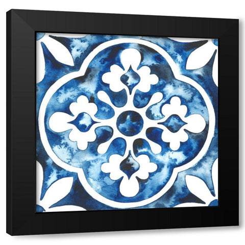 Cobalt Tile I Black Modern Wood Framed Art Print by Popp, Grace
