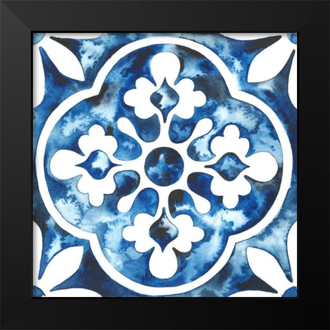 Cobalt Tile I Black Modern Wood Framed Art Print by Popp, Grace