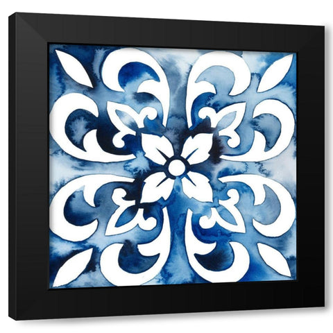 Cobalt Tile II Black Modern Wood Framed Art Print by Popp, Grace
