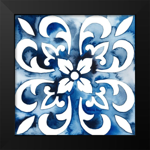 Cobalt Tile II Black Modern Wood Framed Art Print by Popp, Grace