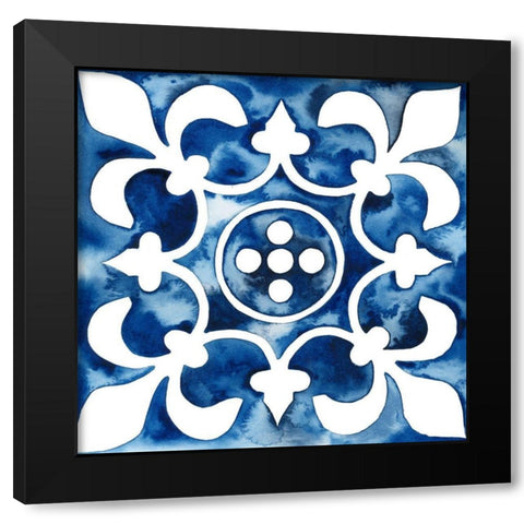 Cobalt Tile III Black Modern Wood Framed Art Print by Popp, Grace