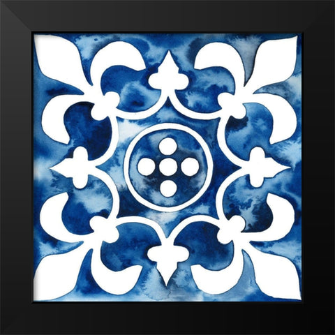 Cobalt Tile III Black Modern Wood Framed Art Print by Popp, Grace