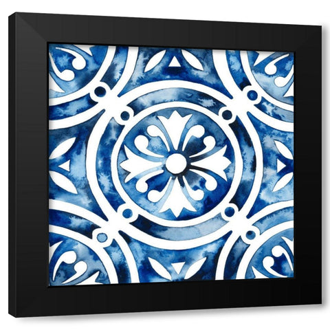 Cobalt Tile IV Black Modern Wood Framed Art Print with Double Matting by Popp, Grace