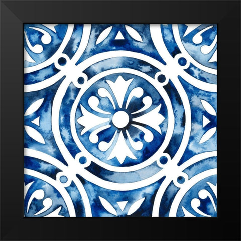 Cobalt Tile IV Black Modern Wood Framed Art Print by Popp, Grace