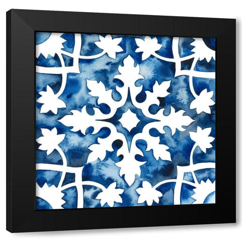 Cobalt Tile V Black Modern Wood Framed Art Print with Double Matting by Popp, Grace