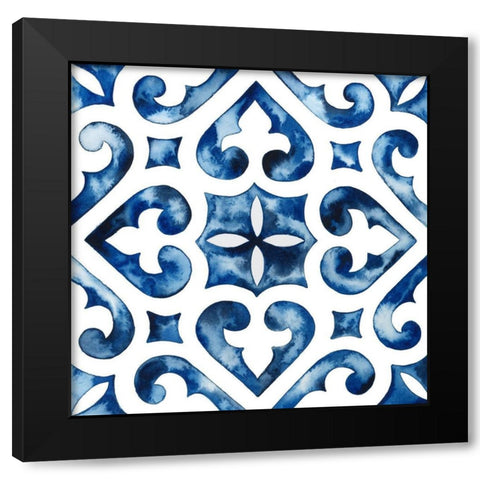 Cobalt Tile VI Black Modern Wood Framed Art Print with Double Matting by Popp, Grace