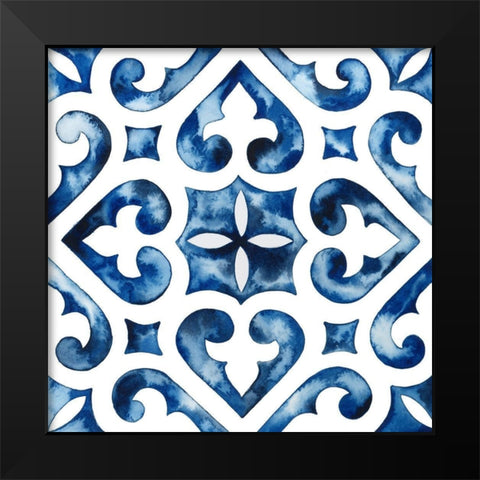 Cobalt Tile VI Black Modern Wood Framed Art Print by Popp, Grace