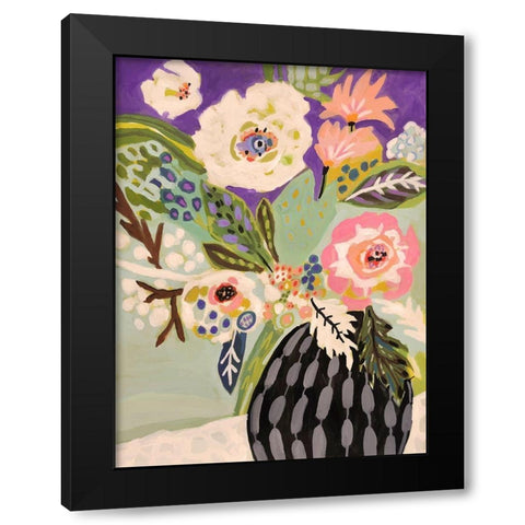 Fresh Flowers in Vase I Black Modern Wood Framed Art Print by Fields, Karen