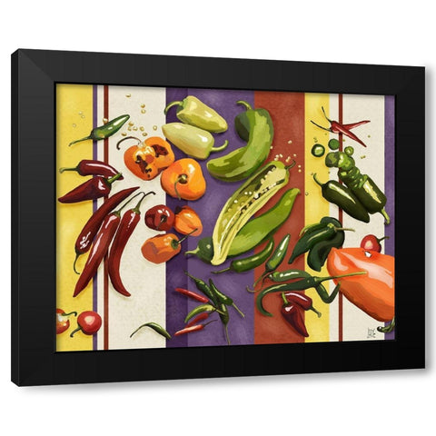 Sarape Peppers I Black Modern Wood Framed Art Print by Reynolds, Jade