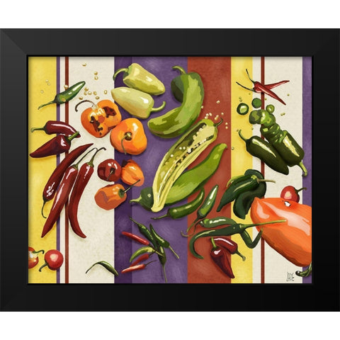 Sarape Peppers I Black Modern Wood Framed Art Print by Reynolds, Jade