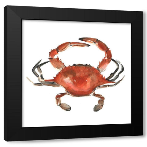 Watercolor Crab I Black Modern Wood Framed Art Print with Double Matting by Scarvey, Emma