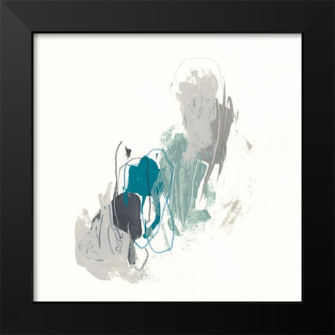 Teal Gesture II Black Modern Wood Framed Art Print by Vess, June Erica