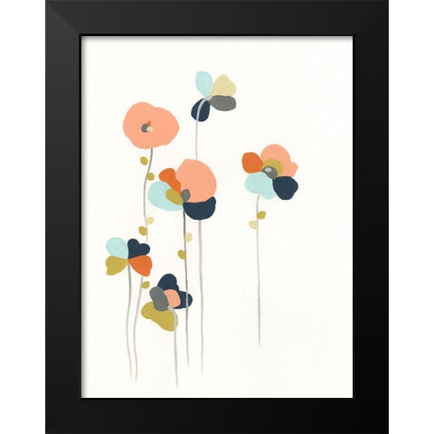 Modular Bouquet I Black Modern Wood Framed Art Print by Vess, June Erica