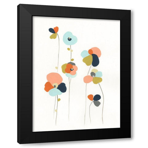 Modular Bouquet III Black Modern Wood Framed Art Print by Vess, June Erica