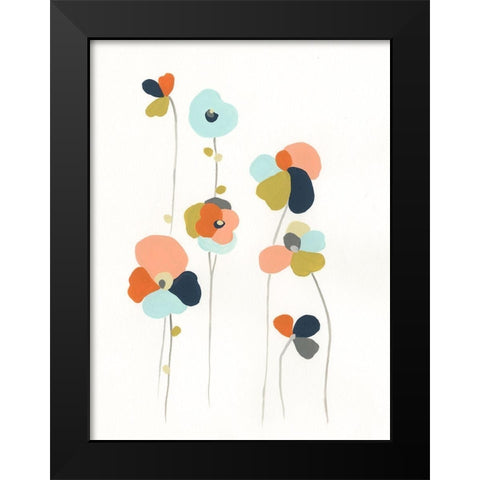 Modular Bouquet III Black Modern Wood Framed Art Print by Vess, June Erica