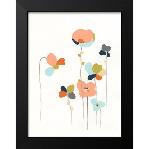 Modular Bouquet IV Black Modern Wood Framed Art Print by Vess, June Erica