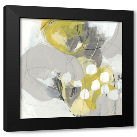 Citron Mist II Black Modern Wood Framed Art Print with Double Matting by Vess, June Erica