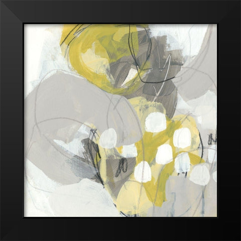 Citron Mist II Black Modern Wood Framed Art Print by Vess, June Erica