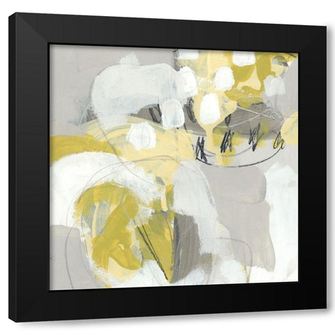 Citron Mist III Black Modern Wood Framed Art Print by Vess, June Erica