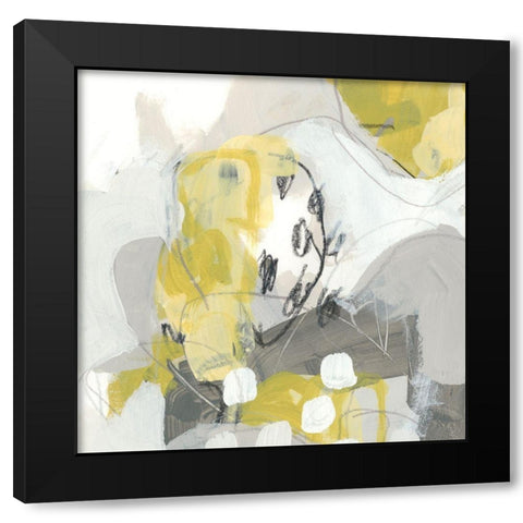 Citron Mist IV Black Modern Wood Framed Art Print by Vess, June Erica