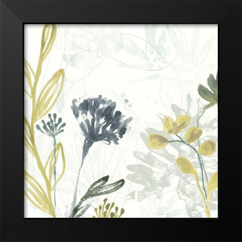 Tropical Stems II Black Modern Wood Framed Art Print by Vess, June Erica