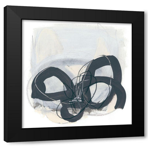 Tablature II Black Modern Wood Framed Art Print with Double Matting by Vess, June Erica