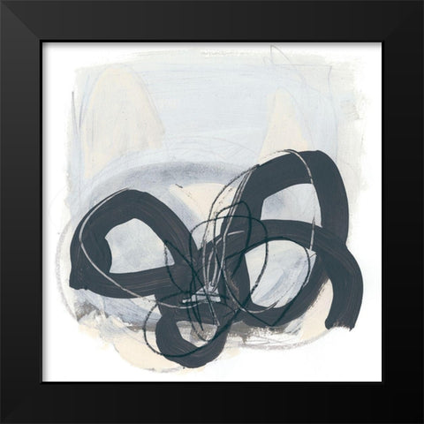 Tablature II Black Modern Wood Framed Art Print by Vess, June Erica