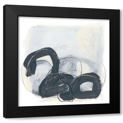 Tablature IV Black Modern Wood Framed Art Print by Vess, June Erica