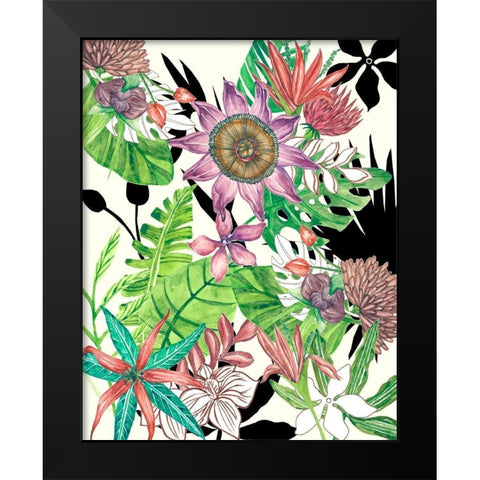 Floral Paradise I Black Modern Wood Framed Art Print by Wang, Melissa