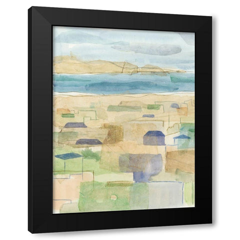 Mediterranean Coast I Black Modern Wood Framed Art Print by Meagher, Megan