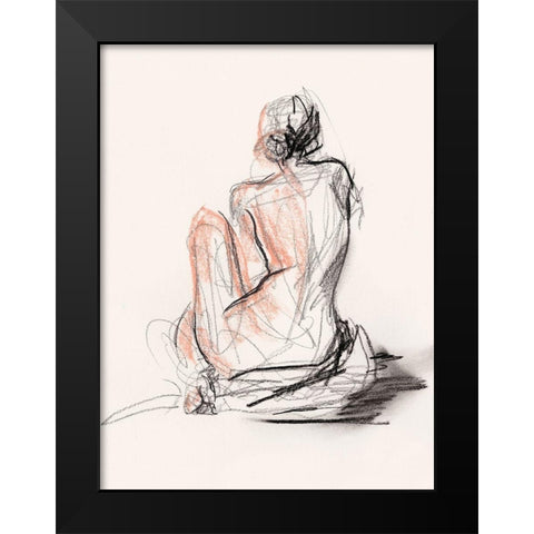 Figure Gesture II Black Modern Wood Framed Art Print by Parker, Jennifer Paxton