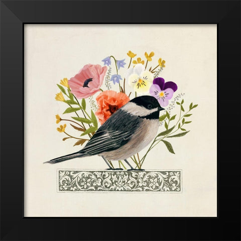 Avian Collage II Black Modern Wood Framed Art Print by Borges, Victoria