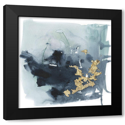 Cerulean and Gold I Black Modern Wood Framed Art Print by Borges, Victoria