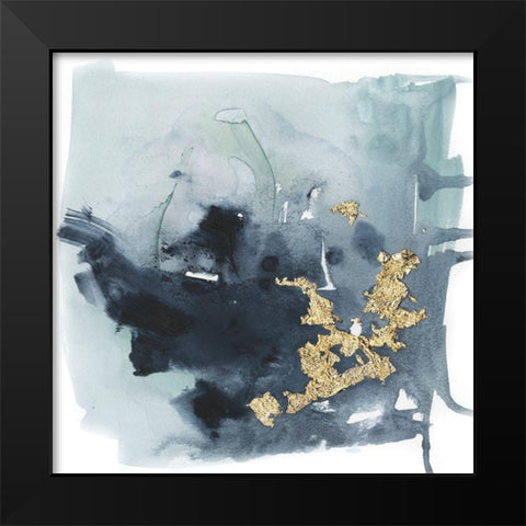 Cerulean and Gold I Black Modern Wood Framed Art Print by Borges, Victoria