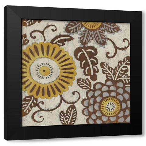 Golden Array I Black Modern Wood Framed Art Print with Double Matting by Zarris, Chariklia