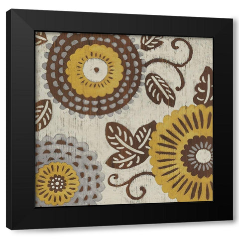 Golden Array II Black Modern Wood Framed Art Print with Double Matting by Zarris, Chariklia