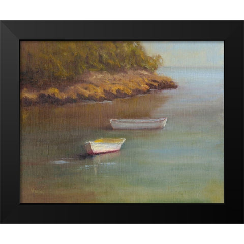 Harbored Dories I Black Modern Wood Framed Art Print by Wendling, Marilyn