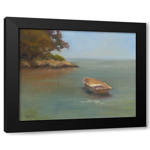 Harbored Dories II Black Modern Wood Framed Art Print by Wendling, Marilyn