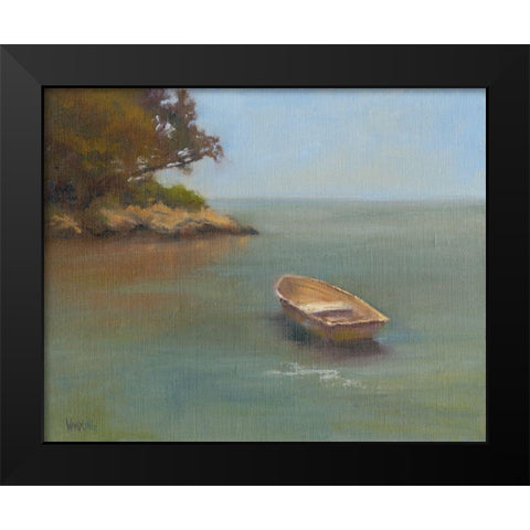 Harbored Dories II Black Modern Wood Framed Art Print by Wendling, Marilyn