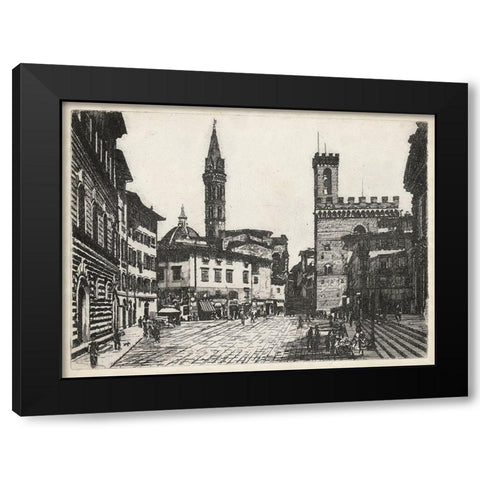 Scenes in Firenze II Black Modern Wood Framed Art Print with Double Matting by Unknown