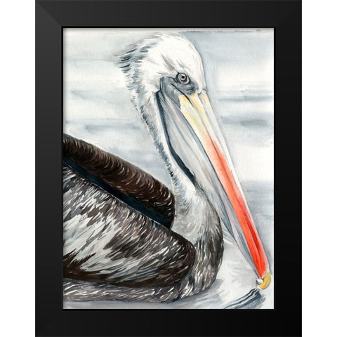 Grey Pelican I Black Modern Wood Framed Art Print by Parker, Jennifer Paxton