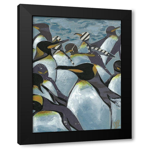 Colony of Penguins II Black Modern Wood Framed Art Print by Rutledge, Jennifer