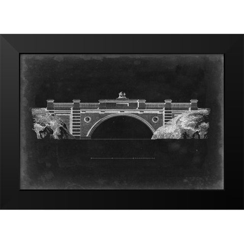 Bridge Schematic II Black Modern Wood Framed Art Print by Vision Studio